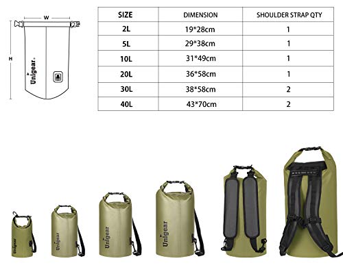 Unigear Dry Bag Waterproof, Floating and Lightweight Bags for Kayaking, Boating, Fishing, Swimming and Camping with Waterproof Phone Case