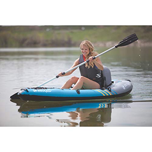 Sevylor Quikpak K1 1-Person Kayak Blue, 8'7" x 3'