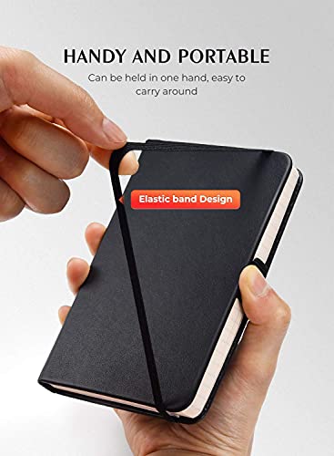 AISBUGUR Pocket Notebook Small Notebook 2-Pack, 3.7" x 5.7" pocket notebook hardcover Total 320 Pages Thick Lined Paper with Inner Pockets Leather Mini Journal Notepad