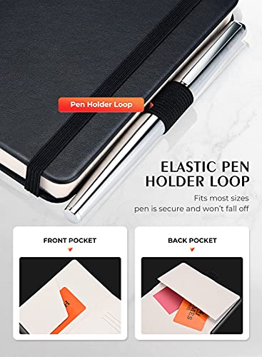 AISBUGUR Pocket Notebook Small Notebook 2-Pack, 3.7" x 5.7" pocket notebook hardcover Total 320 Pages Thick Lined Paper with Inner Pockets Leather Mini Journal Notepad