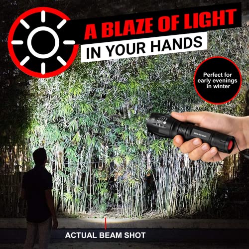 GearLight LED Flashlight Pack -2 Bright, Zoomable Tactical Flashlights with High Lumens and 5 Modes for Emergency and Outdoor Use -Camping Accessories -S1000