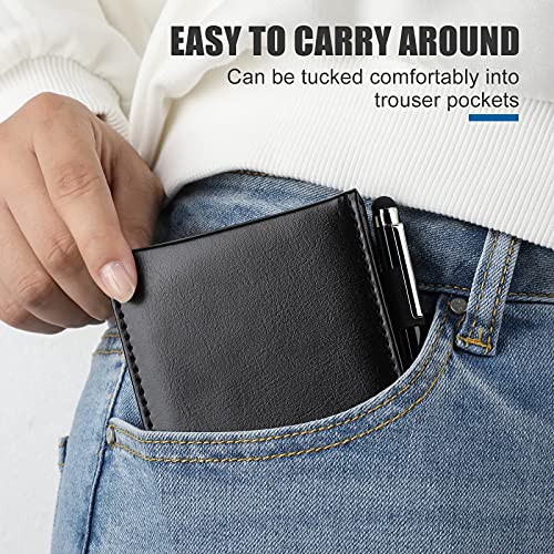 10 Pieces Mini Pocket Notepad Holder Set, Included Mini Pocket Notepad Holder with 50 Lined Sheets, Metal Pen and 8 Pieces 3 x 5 Inch Memo Book Refills, 30 Lined Paper Per Note Pad (Black)