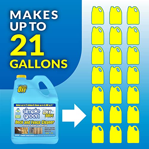 Simple Green Oxy Solve Deck and Fence Pressure Washer Cleaner, Colorless to Pale Straw, Unscented, 128 Fl Oz (Packaging May Vary)