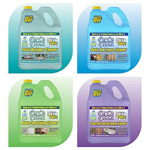 Simple Green Oxy Solve Deck and Fence Pressure Washer Cleaner, Colorless to Pale Straw, Unscented, 128 Fl Oz (Packaging May Vary)