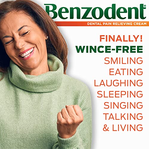 Benzodent Dental Pain Relieving Cream for Dentures and Braces, 0.25 Ounce Tube
