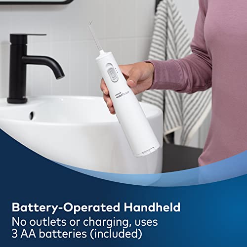 Waterpik Cordless Water Flosser, Battery Operated & Portable for Travel & Home, ADA Accepted Cordless Express, White WF-02