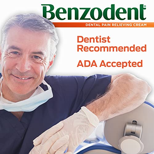 Benzodent Dental Pain Relieving Cream for Dentures and Braces, 0.25 Ounce Tube