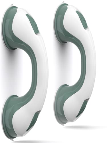 NLAAHCE Shower Handle 12â 2Grab Bars for Bathtubs and Showers, Water Resistant Safety Suction Cups, Shower Handles for ElderlyâSeniors, Disabled, Handicap, Elderly Assistance Product, 2-Count/Pack