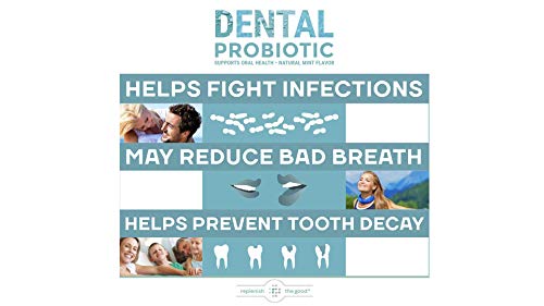 Replenish The Good Dental Probiotic Supplements w/ BLIS K12 & M18 | Boosts Oral Health | Fights Bad Breath (Halitosis), Tooth Decay, Strep Throat | 60 Sugar-Free Chewable Tablets (Mint Flavor)
