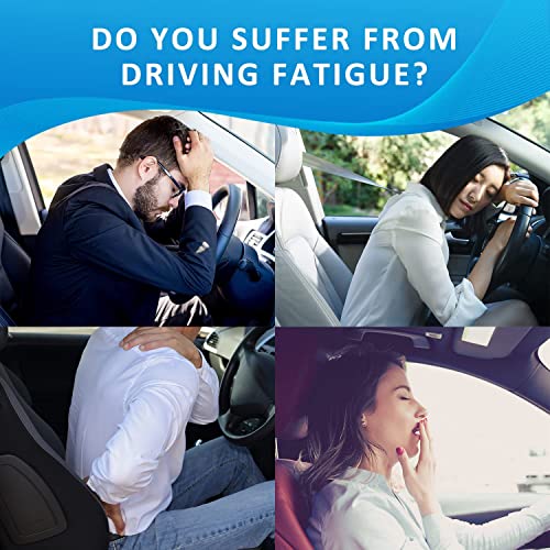 Lumbar Support Pillow for Car-Car Back Support-Memory Foam Car Lumbar Support for Driving Fatigue / Back Pain Relief - Dual Straps Better Fix The Car Cushion -Black