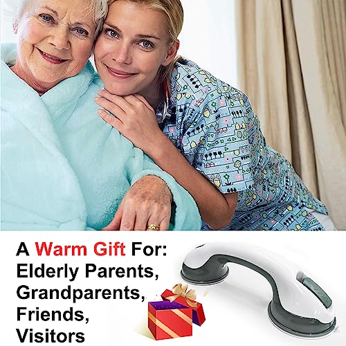 NLAAHCE Shower Handle 12â 2Grab Bars for Bathtubs and Showers, Water Resistant Safety Suction Cups, Shower Handles for ElderlyâSeniors, Disabled, Handicap, Elderly Assistance Product, 2-Count/Pack