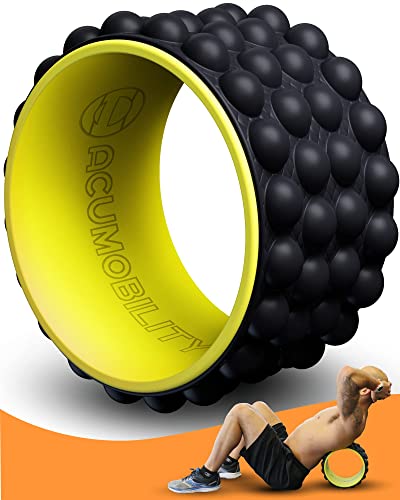 Acumobility Back Massager, Back Stretcher & Back Cracker for Back Pain - Patented Premium Foam Roller 11" Height 7" Width The Ultimate Yoga Wheel, Spine Cracker & Back Massager Wheel for Back Cracking