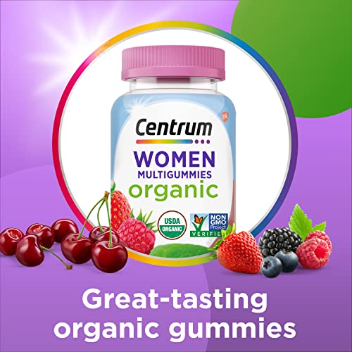 Centrum Women's Organic Multigummies Women's Multivitamin Gummies Organic Multivitamin for Women with Essential Nutrients for Immune Support, Metabolism, and Hair Skin and Nails Vitamins - 90 Ct