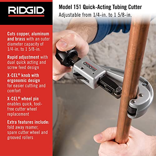 Ridgid 151 1/4" to 1-5/8" Quick Acting Tubing Cutter, Small