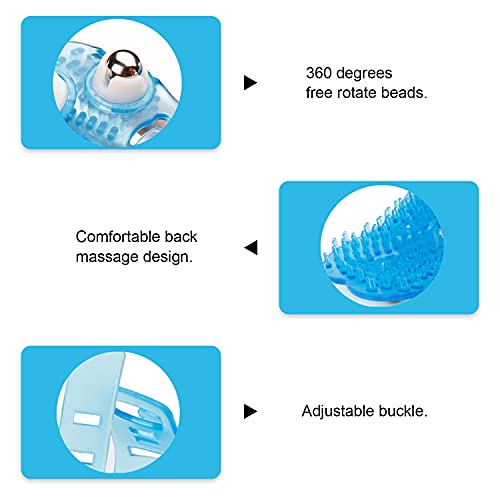 Boseen Hand Held Massager for Muscle Back Neck Joint Foot Shoulder Leg Pain Relief - Palm Shaped Massage Glove Full Body Massage Tool with Roller Ball Massager Essential Oils with Portable Design Blue