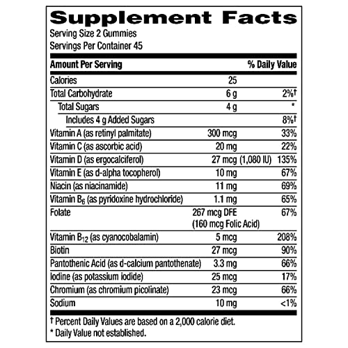 Centrum Women's Organic Multigummies Women's Multivitamin Gummies Organic Multivitamin for Women with Essential Nutrients for Immune Support, Metabolism, and Hair Skin and Nails Vitamins - 90 Ct