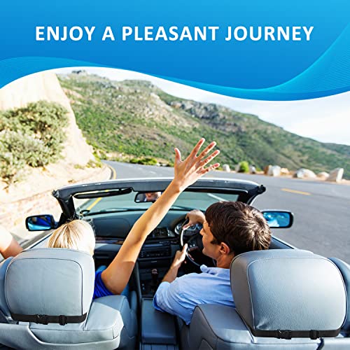 Lumbar Support Pillow for Car-Car Back Support-Memory Foam Car Lumbar Support for Driving Fatigue / Back Pain Relief - Dual Straps Better Fix The Car Cushion -Black