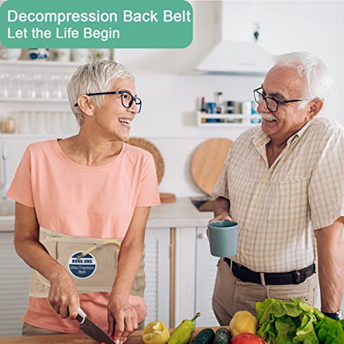 Back Decompression Belt Lumbar Support for Back Pain Relief - HONGJING Lower Back Traction Device, One Size Fits 29-49 Waist