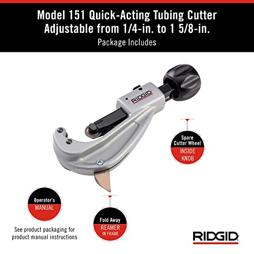Ridgid 151 1/4" to 1-5/8" Quick Acting Tubing Cutter, Small