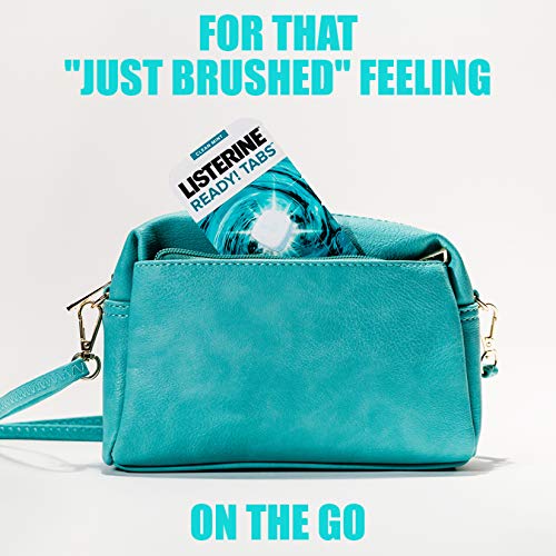 Listerine Ready! Tabs Chewable Tablets with Clean Mint Flavor, Revolutionary 4-Hour Fresh Breath Tablets to Help Fight Bad Breath On-the-Go, Sugar-Free & Alcohol-Free, 72 CT
