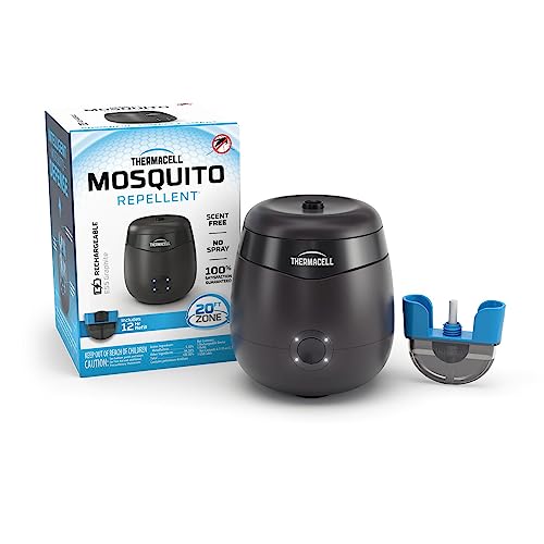 Thermacell E-Series Rechargeable Mosquito Repeller with 20â Mosquito Protection Zone, Graphite; Includes 12-Hr Repellent Refill; No Spray, Flame or Scent; DEET-Free Bug Spray Alternative