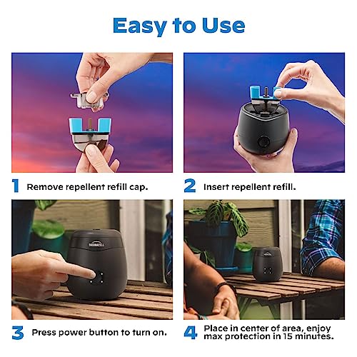 Thermacell E-Series Rechargeable Mosquito Repeller with 20â Mosquito Protection Zone, Graphite; Includes 12-Hr Repellent Refill; No Spray, Flame or Scent; DEET-Free Bug Spray Alternative
