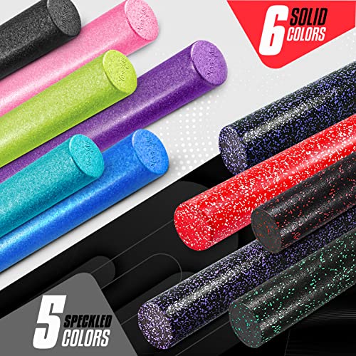 Yes4All 18" High Density EPP Round Foam/Back Rollers for Physical Therapy and Exercise (Red Speckled)