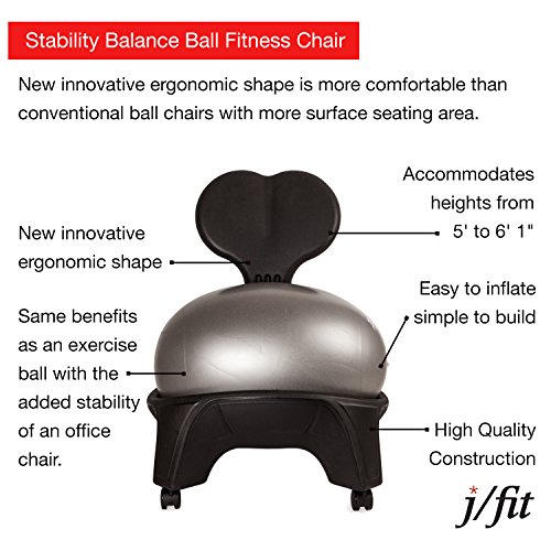 JFIT Ergonomic Comfort/Stability Balance Ball Fitness Chair