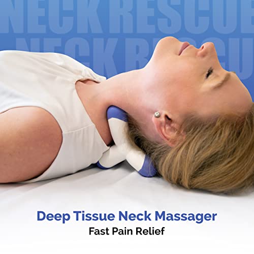 Amazing Neck Massager and Cervical Traction Device, Fast Pain Relief, Melts Away Muscle Knots, Trigger Point, Pain, Tension, Stretcher, Deep Tissue Massage, Home Use