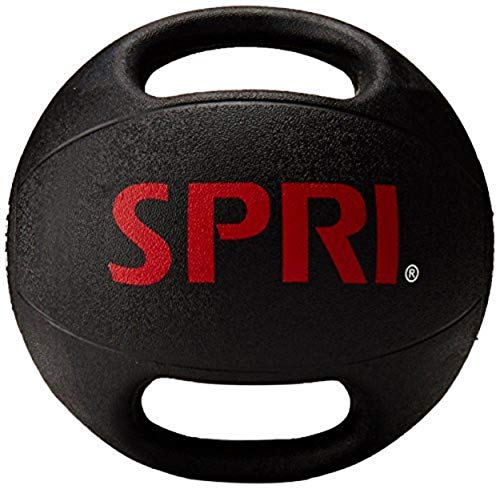 SPRI Xerball Medicine Ball with Handles - Weighted Ball for Exercise (6 lbs, 8, 10, 12, 14, 16, 18, 20 Pounds) - Med Ball for Abs, Core, Strength Training - 8 Pound