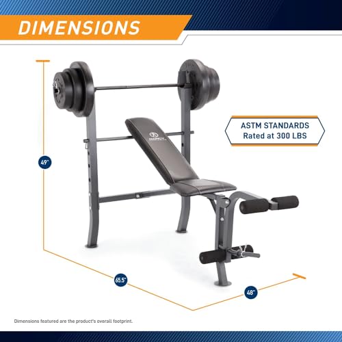 Marcy MD-2082W Diamond Elite MD Standard Bench with 100 lb. Weight Set