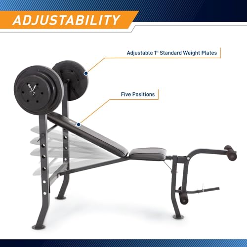Marcy MD-2082W Diamond Elite MD Standard Bench with 100 lb. Weight Set