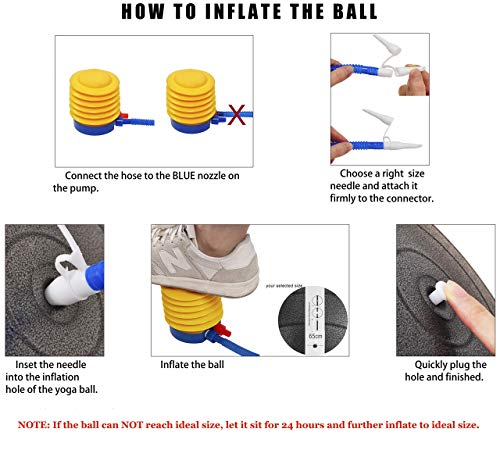 BalanceFrom Anti-Burst and Slip Resistant Exercise Ball Yoga Ball Fitness Ball Birthing Ball with Quick Pump, 2,000-Pound Capacity, Blue, 58-65cm, L