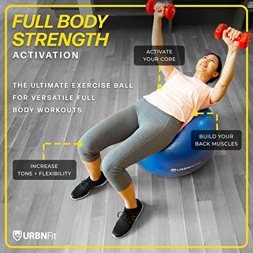ï»¿ï»¿URBNFIT Exercise Ball -Â Yoga BallÂ in Multiple Sizes for Workout, Pregnancy, Stability - Anti-BurstÂ Swiss Balance BallÂ w/ Quick Pump -Â Fitness Ball ChairÂ for Office, Home, Gym