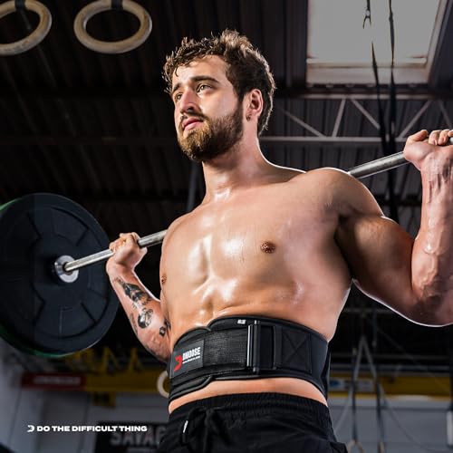 DMoose lifting belts 6 Inch Auto-Lock Breathable Weight Lifting Back Support, Workout Back Support for Lifting, Fitness, Cross Training and Powerlifting - Black Medium