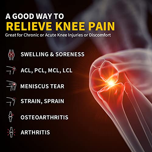 CAMBIVO 2 Pack Knee Brace, Knee Compression Sleeve for Men and Women, Knee Support for Running, Workout, Gym, Hiking, Sports (Black,Medium)