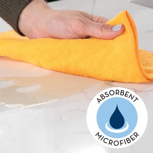S&T INC. Microfiber Cleaning Cloths, Reusable and Lint-Free Towels for Home, Kitchen and Auto, 11.5 Inch x 11.5 Inch, 50 Pack, Assorted