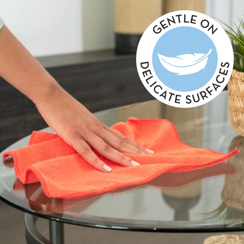 S&T INC. Microfiber Cleaning Cloths, Reusable and Lint-Free Towels for Home, Kitchen and Auto, 11.5 Inch x 11.5 Inch, 50 Pack, Assorted