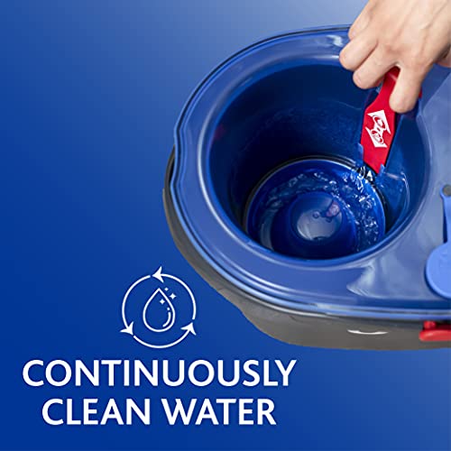 O-Cedar EasyWring RinseClean Microfiber Spin Mop & Bucket Floor Cleaning System with 2 Extra Refills, Grey