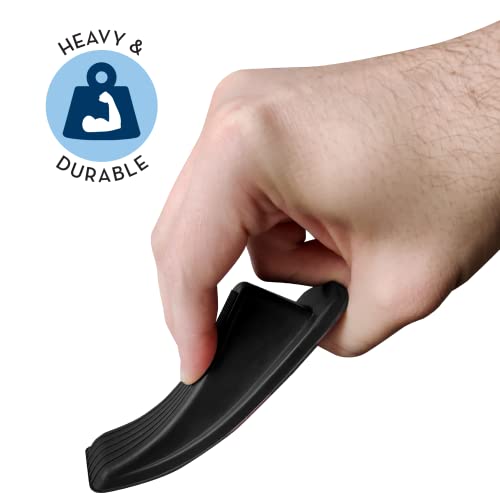 S&T INC. Heavy Duty Rubber Door Stopper for Residential and Commercial Use, Black, 4.8 in. x 2.2 in. x 1.3 in, 4 Pack