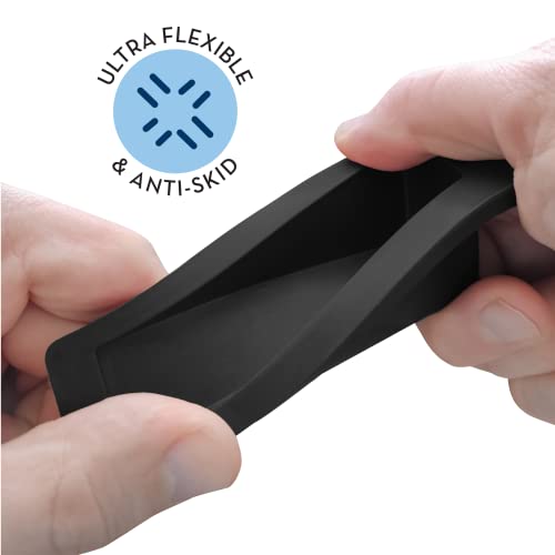 S&T INC. Heavy Duty Rubber Door Stopper for Residential and Commercial Use, Black, 4.8 in. x 2.2 in. x 1.3 in, 4 Pack