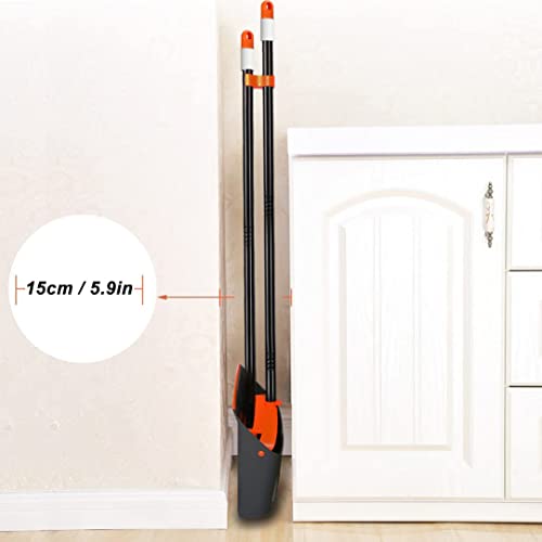 Broom and Dustpan/Dustpan with Broom Combo with 52" Long Handle for Home Kitchen Room Office Lobby Floor Use Upright Stand Up Broom and Dustpan Set for Home