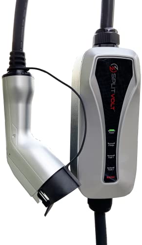 Splitvolt 24A NEMA 10-30 EV Charger with 26 ft Cord, Level 2 240V, Fastest NEC-Safe 30 Amp Circuit Charging, J1772 Plug, Includes EVSE Cable Travel Bag