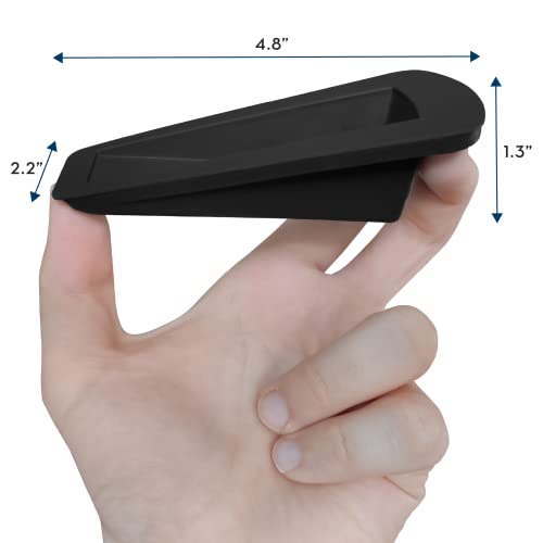 S&T INC. Heavy Duty Rubber Door Stopper for Residential and Commercial Use, Black, 4.8 in. x 2.2 in. x 1.3 in, 4 Pack