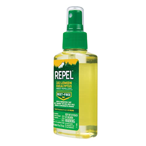 Repel 94109 HG-94109 Lemon Eucalyptus Natural Insect, 4-Ounce Pump Spray, 1 pack, Yellow