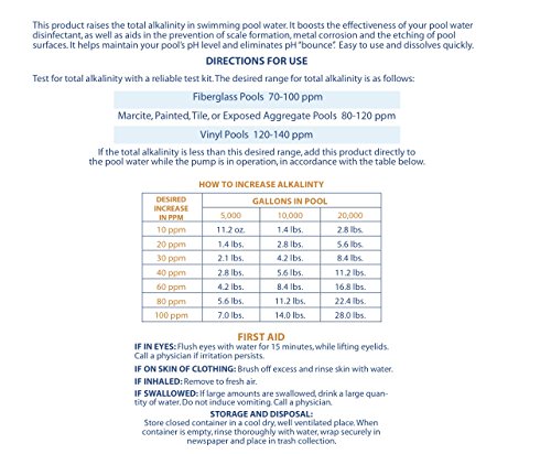 Pool Mate 1-2257 25 Pounds Swimming Pool Alkalinity Increaser, 25-Pounds (Bucket)