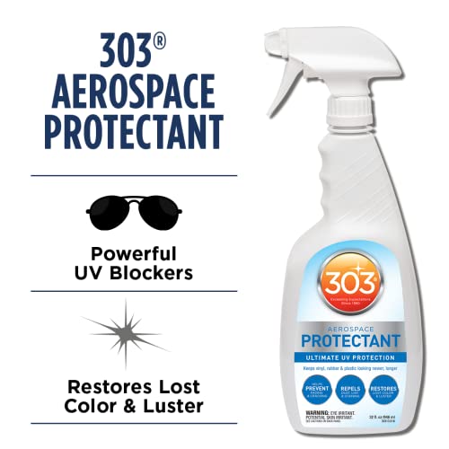 303 Aerospace Protectant - Provides Superior UV Protection, Helps Prevent Fading and Cracking, Repels Dust, Lint, and Staining, Restores Lost Color and Luster, 32oz (30313CSR) Packaging May Vary