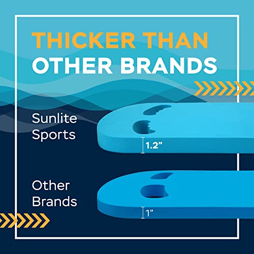 Sunlite Sports Swimming Kickboard with Ergonomic Grip Handles, One Size Fits All, for Children and Adults, Pool Training Swimming Aid, for Beginner and Advanced Swimmers,Adult Ergo Blue