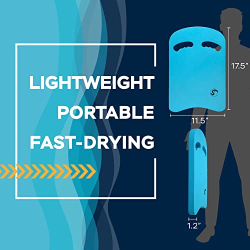 Sunlite Sports Swimming Kickboard with Ergonomic Grip Handles, One Size Fits All, for Children and Adults, Pool Training Swimming Aid, for Beginner and Advanced Swimmers,Adult Ergo Blue