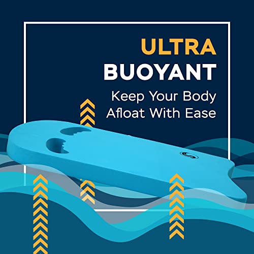 Sunlite Sports Swimming Kickboard with Ergonomic Grip Handles, One Size Fits All, for Children and Adults, Pool Training Swimming Aid, for Beginner and Advanced Swimmers,Adult Ergo Blue